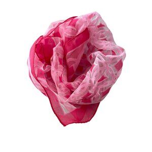 Pink Sheer Geometric Patterned Scarf Shawl Wrap Lightweight Elegant Accessory